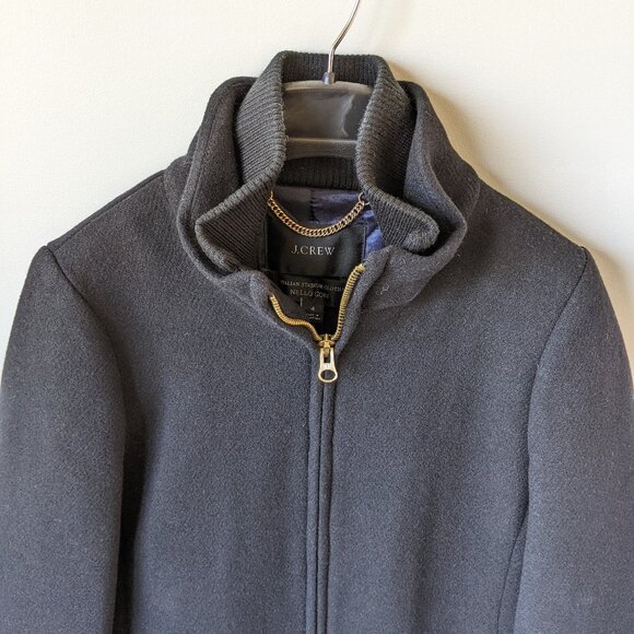 J. Crew Black Lodge Coat in Italian stadium-cloth wool, size 4 and NWT - Picture 3 of 11